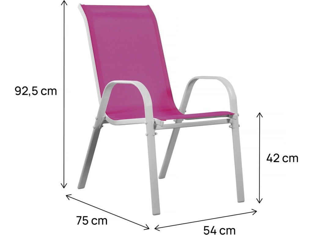 Sedia da giardino textilene "Cordoba" -Phoenix -Rosa -Set di 2