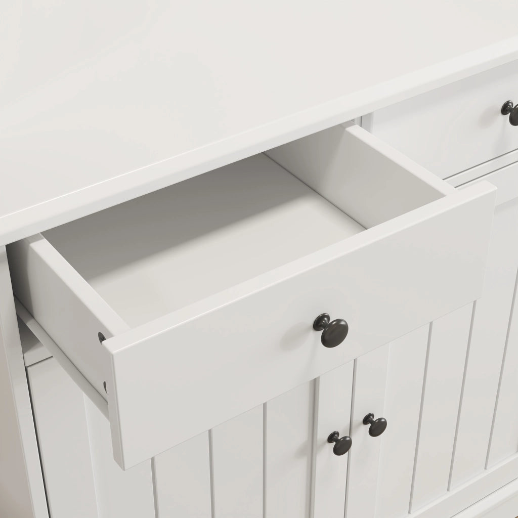Credenza alta da soggiorno e sala da pranzo 120×40×191 cm, con ante in vetro, portabicchieri, prese e porte USB