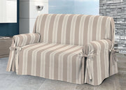 Copridivano Fodera Telo Protezione Divano Con Laccetti Fiocco Disegno Grancasa - 2 Posti - Beige