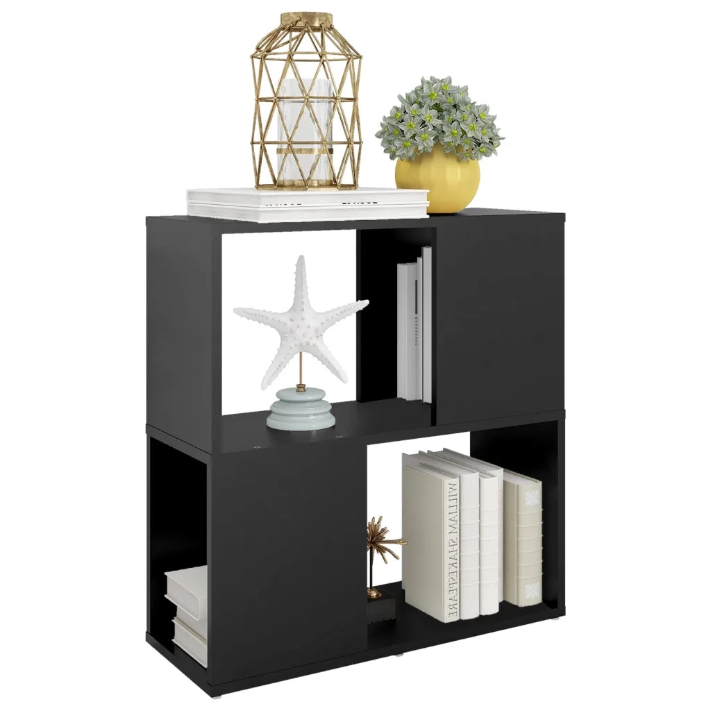 Libreria-Scaffale per Libri-Mobile di Stoccaggio Nera 60x24x63 cm in Truciolato