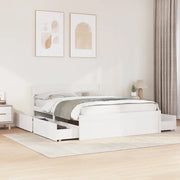 Letto senza Materasso-Struttura Letto Bianco 150x200 cm Legno Massello di Pino 517926