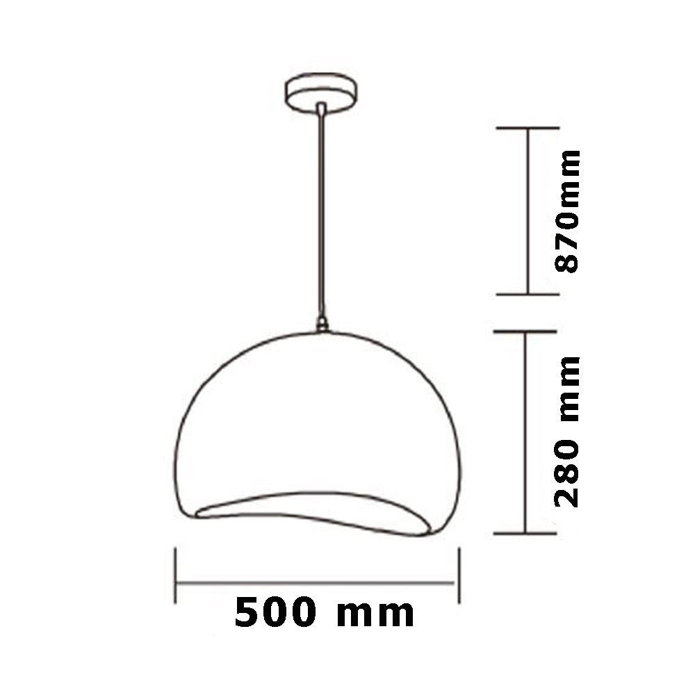 Trade Shop - Lampadario A Sospensione Soffitto Effetto Pietra Bianco ø40/50/60cm Attacco E27 Ip20 B16-b -    -50 Cm   -