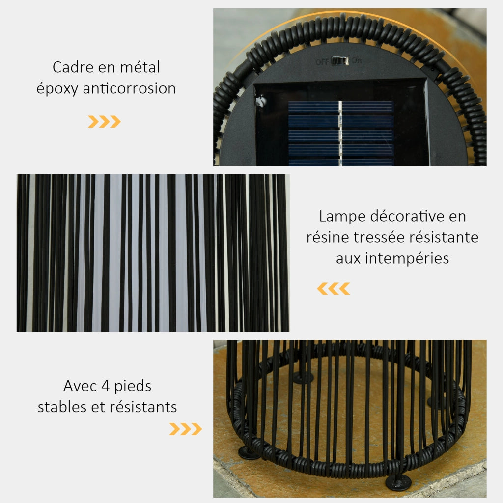 Lampada da giardino LED ¨C zephmum ¨C nero, resina, ?21.5x61H cm