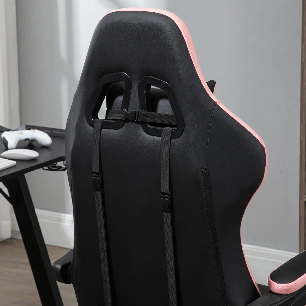 Sedia da ufficio con supporto lombare e testiera ¨C zephmum ¨C rosa e nero