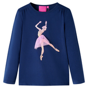 Maglietta da Bambina Maniche Lunghe Blu Marino 92cod mxl 132287