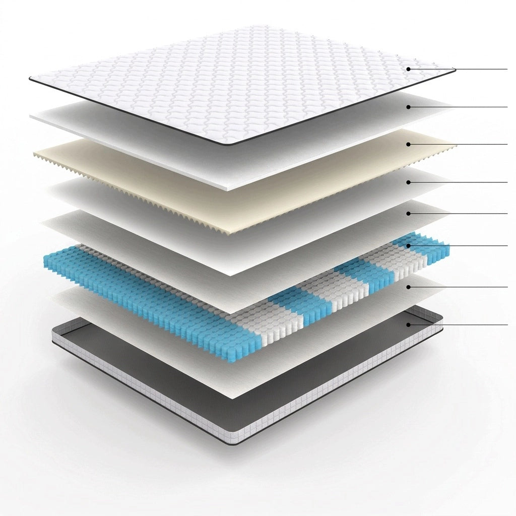 Materasso a Molle 90x200 cm H3 Spessore 10 cm con Supporto Ergonomico Arrotolato Bianco
