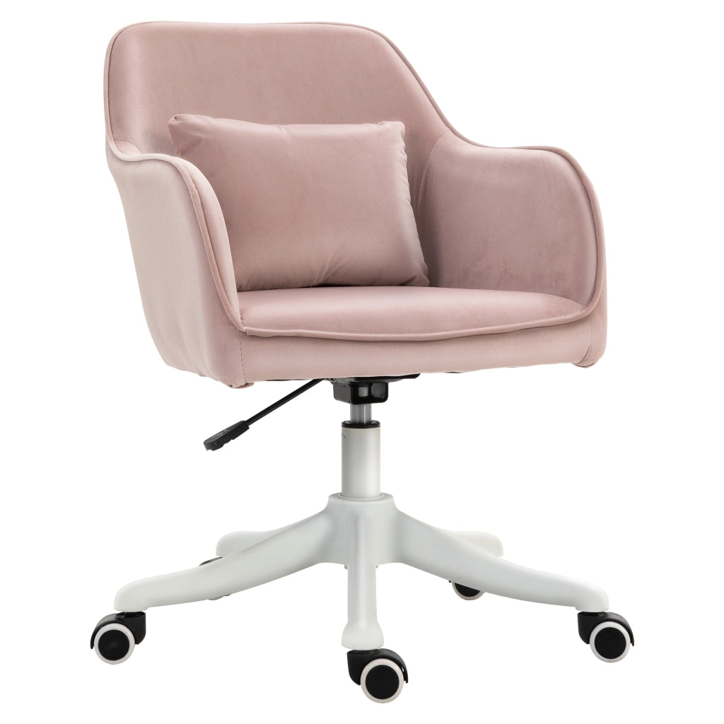 Poltrona massaggiante reclinabile ergonomica da scrivania girevole ¨C zephmum ¨C rosa tessuto velluto