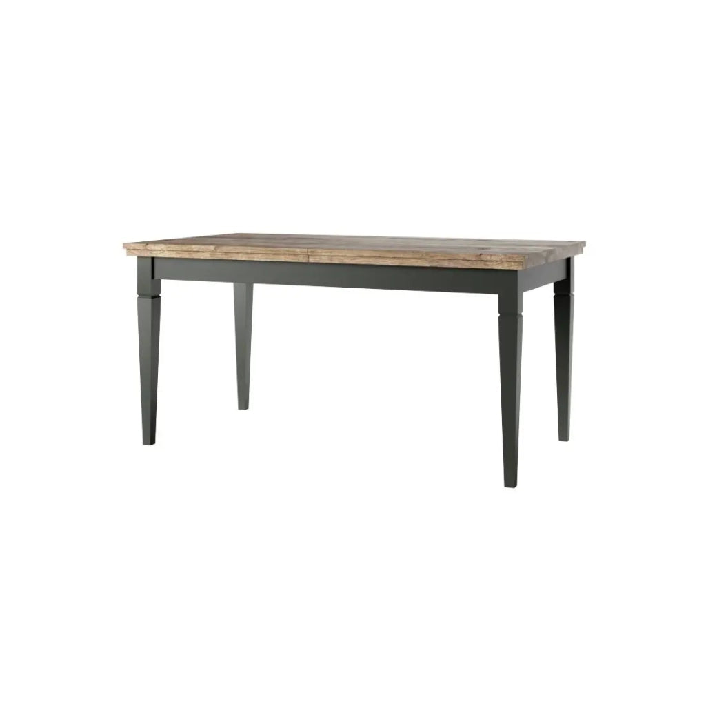 Tavolo estensibile fino a 240cm per sala da pranzo Collezione ASSIA. Colori verde e quercia.