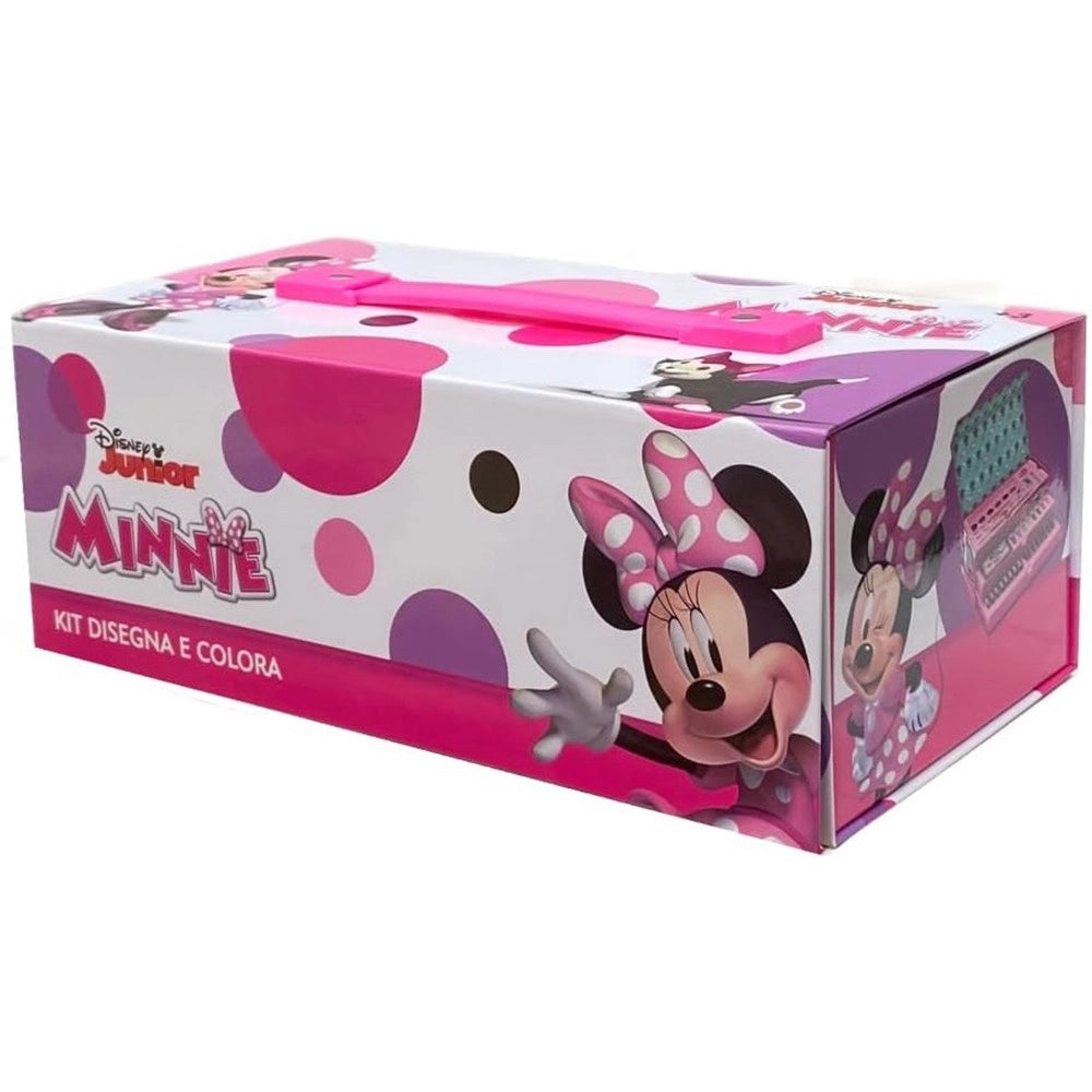 Trade Shop - Set Da Colorare Valigetta Con Colori Bambine Minnie Cassetti Kit Disegno Pittura 951724 -