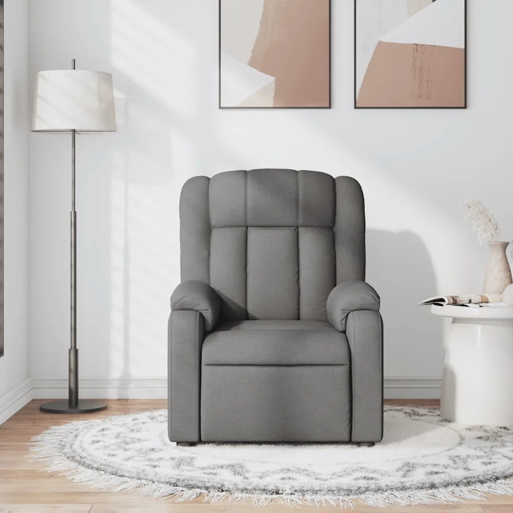 Poltrona Massaggiante | Sedia Relax Reclinabile Grigio Scuro in Tessuto