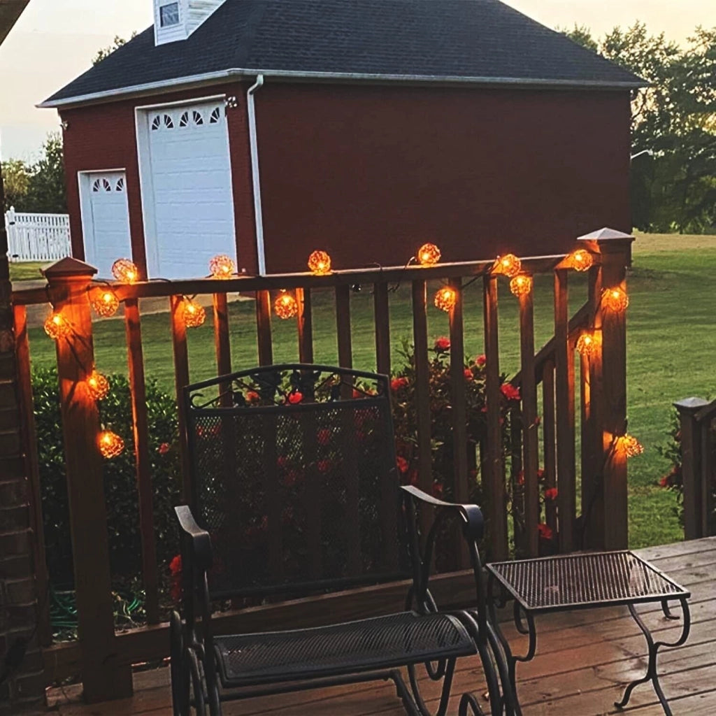 Catena di luci a Led 10 Lampadine per esterno da Giardino energia solare da 3.8M