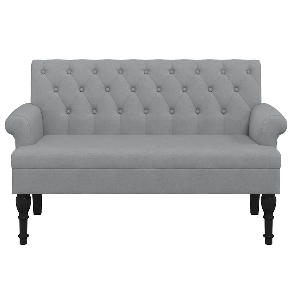 Panca con Schienale Grigio Chiaro 120x62x75,5 cm in Tessuto CFW7929796