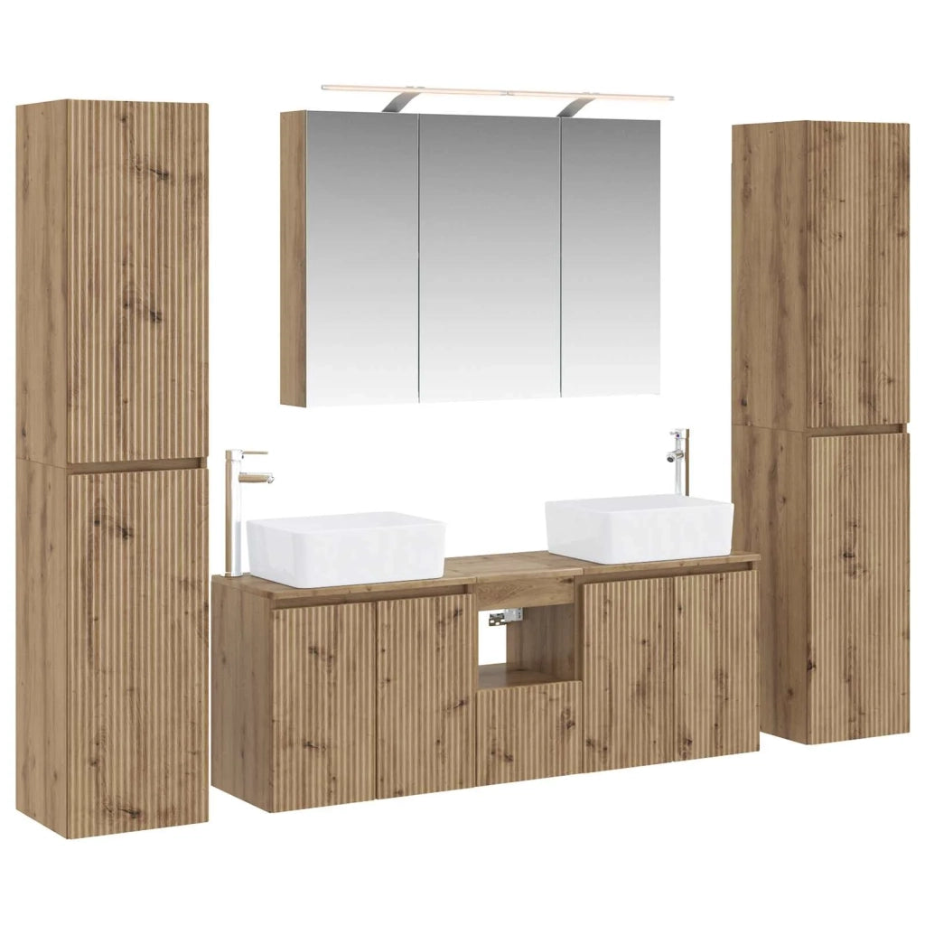 Set di mobili per il bagno 6 pcs Rovere Artigianale 3407230
