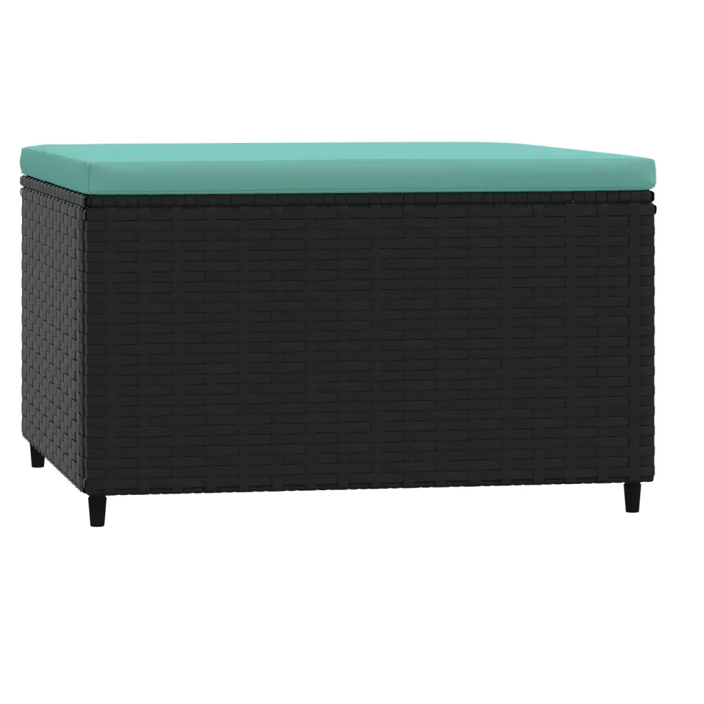 Poggiapiedi da Giardino con Cuscino in Polyrattan Nero CFW9878616