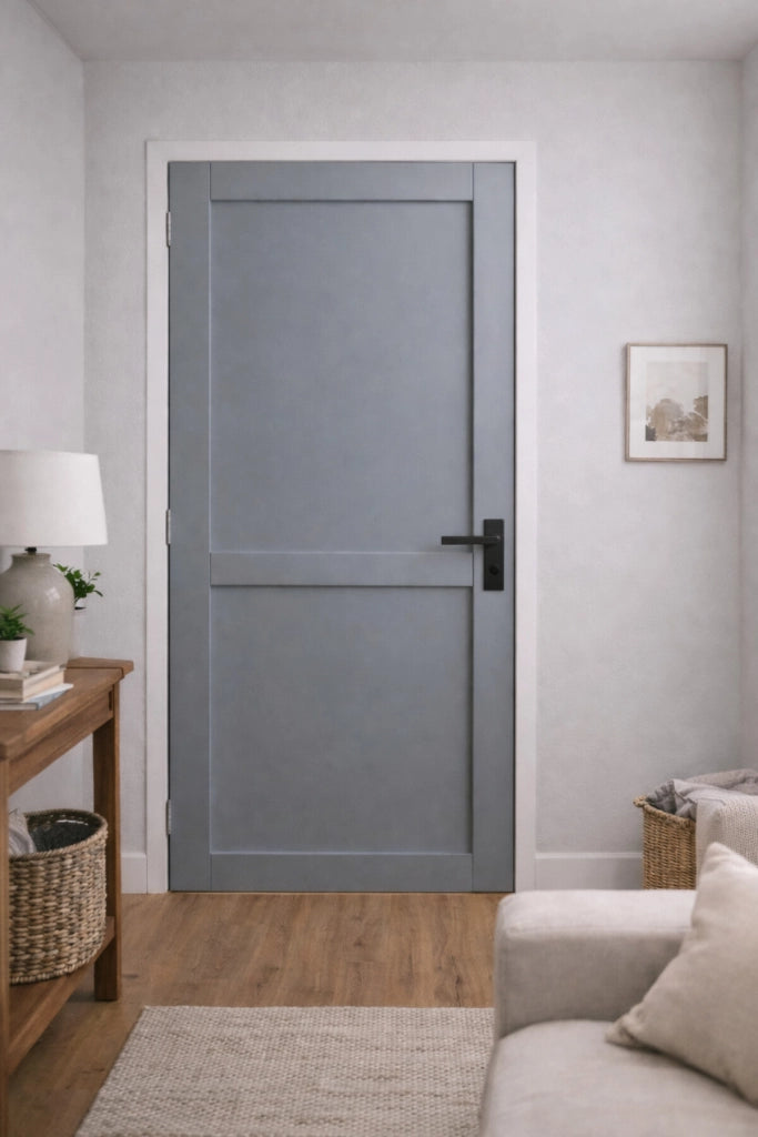 Blocco Porta Athena RAL7035 2 ante H204 x L73 Pannello Spingendo Destro + Maniglia