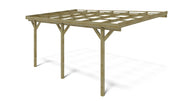 Tettoia posto auto coperto in legno 3x5.24 m - 15 m2 - addossato  - CAR7-2 - ALTANKA