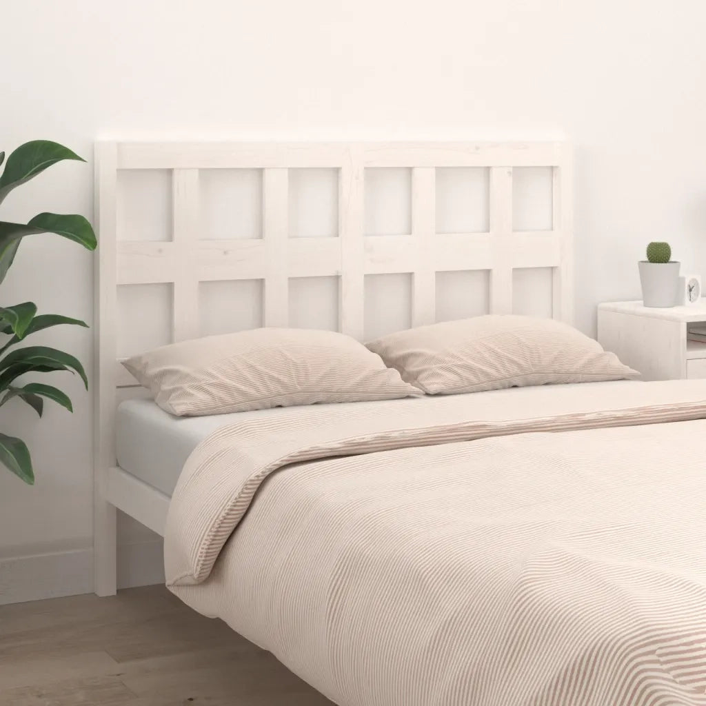 Testiera per Letto-Testata-Testiera Decorativa Bianca 145,5x4x100 cm Legno Massello di Pino 610490