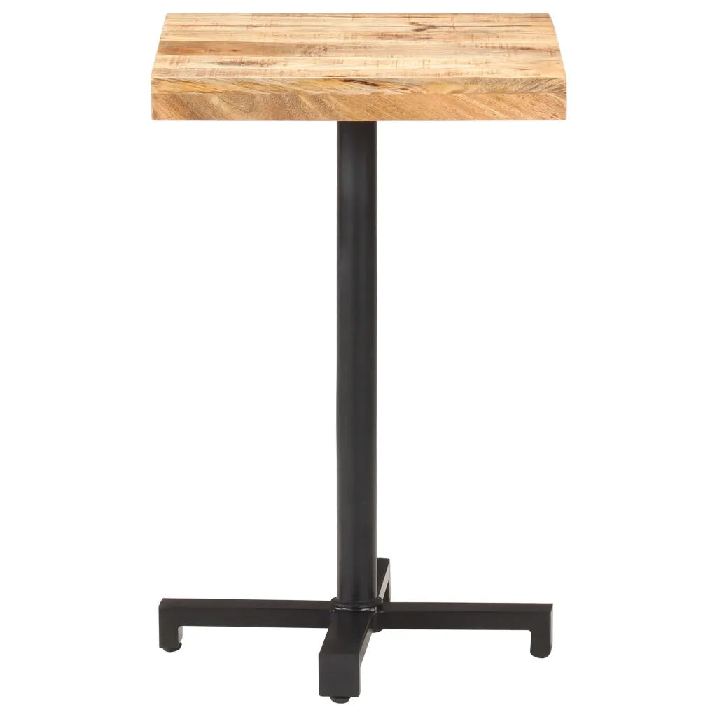 Tavolino da Bistrot-Tavolino da Salotto Quadrato 50x50x75 cm Legno di Mango Grezzo