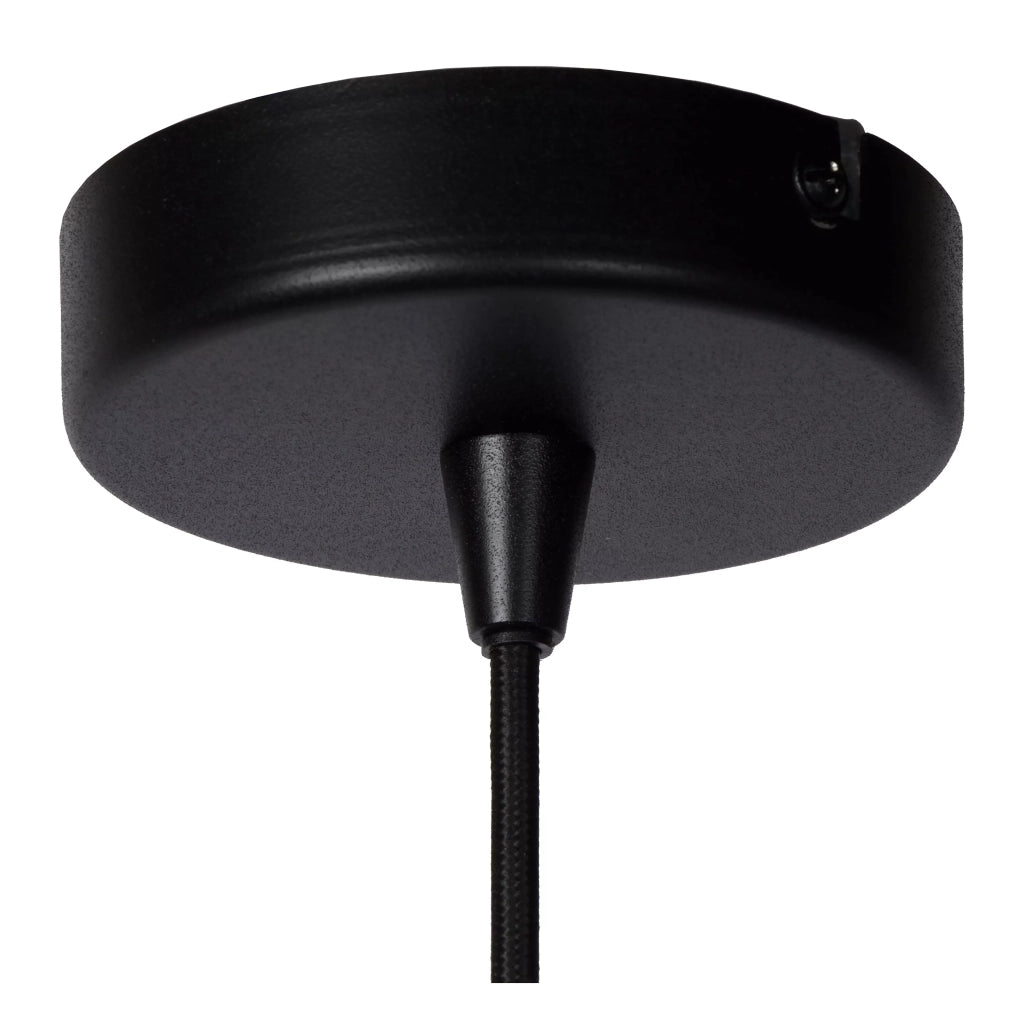 Lampada a sospensione loft nera interno oro Nolan E27 Lucide