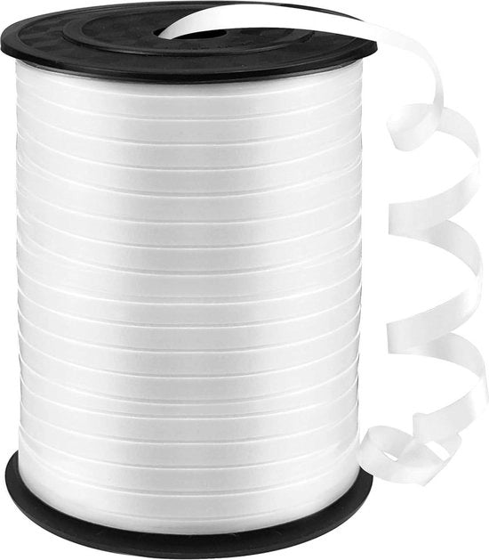 Lint per decorazioni natalizie a glitter 450 m - Lint per decorazioni 5 mm - Colorato laccio per palloncini per decorazioni di Natale - Chiusura per palloncini per pacchi di regalo - Decorazioni per matrimoni - Laccio a glitter bianco 450 m
