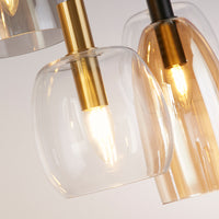 Lampadario Classico Divine Acciaio Nero Vetro 6 Luci E14