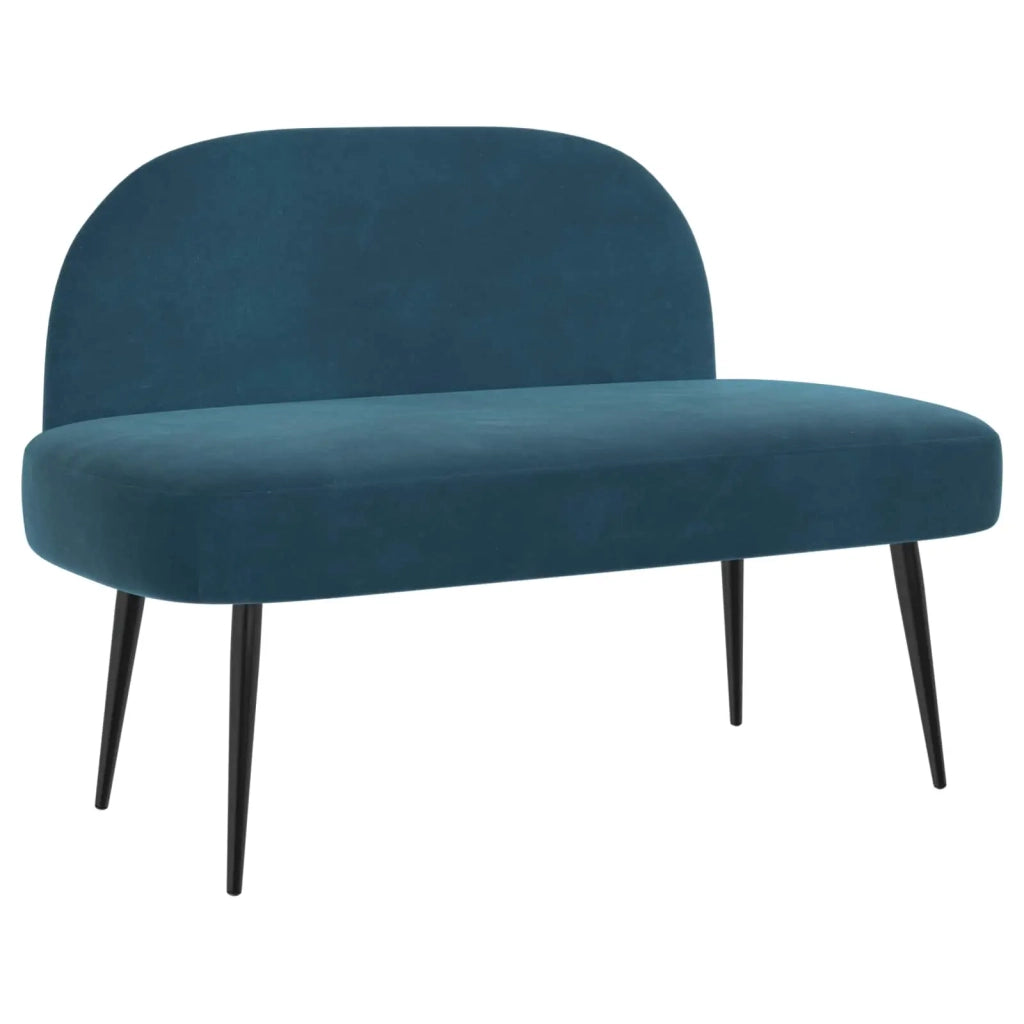Panchina imbottita con schienale Blu 110 x 60 x 76 cm Velluto 42040794