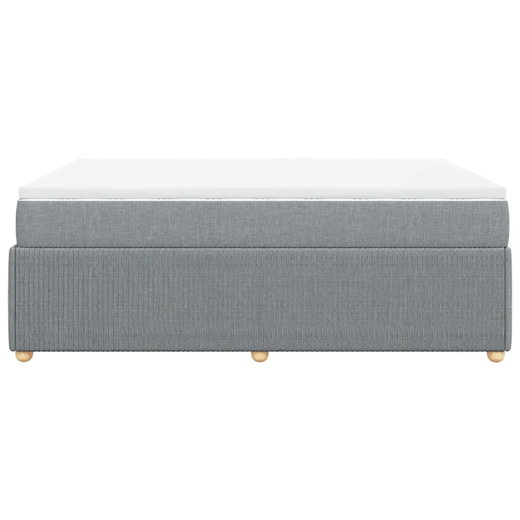 Giroletto a Molle con Materasso Grigio Chiaro 160x200cm Tessuto 3285581