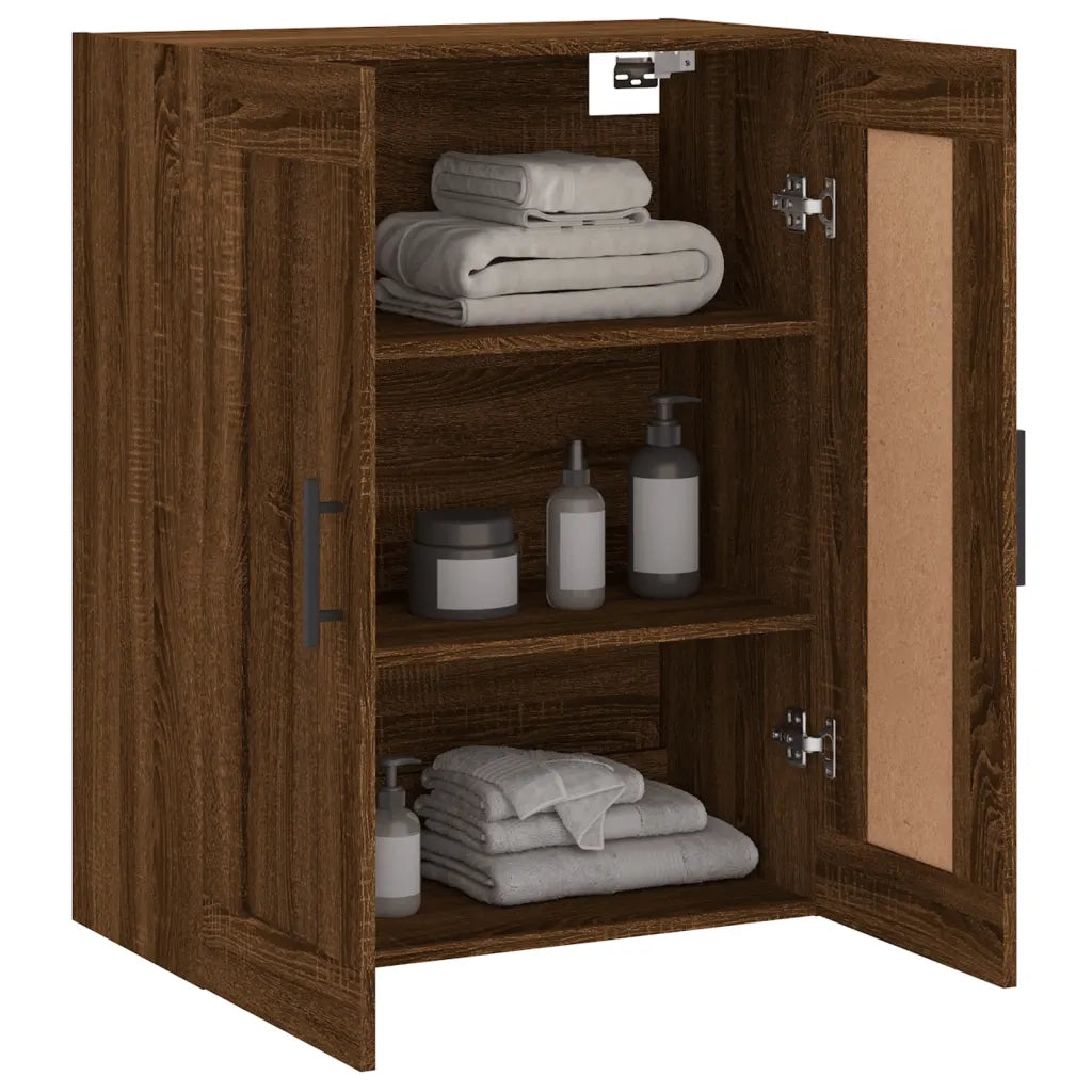 Armadietto a Muro | Mobile a Parete Rovere Marrone 69,5x34x90 cm Legno Multistrato