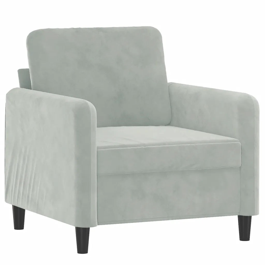 Poltrona-Divano Sedia Grigio Chiaro 60 cm Velluto 441741