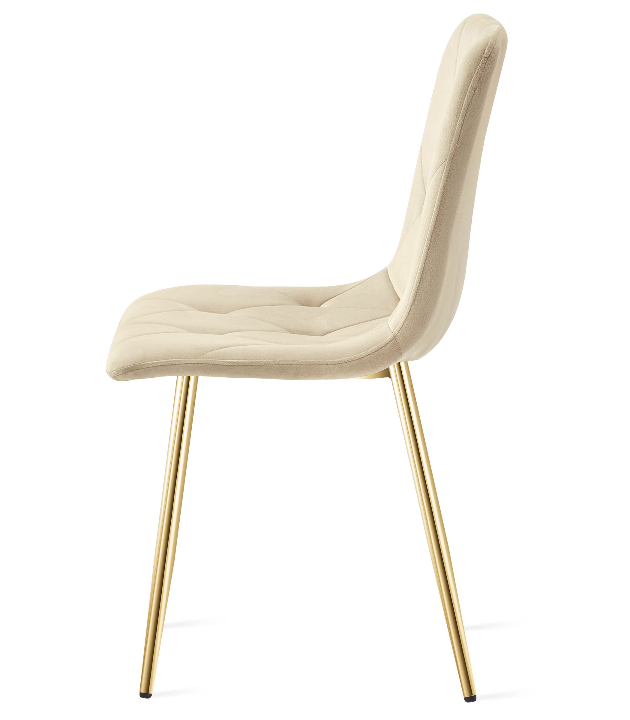 Sedia in velluto VALORA TYRA - Beige chiaro per soggiorno, cucina, sala da pranzo