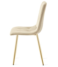 Sedia in velluto VALORA TYRA - Beige chiaro per soggiorno, cucina, sala da pranzo