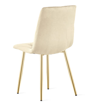 Sedia in velluto VALORA TYRA - Beige chiaro per soggiorno, cucina, sala da pranzo