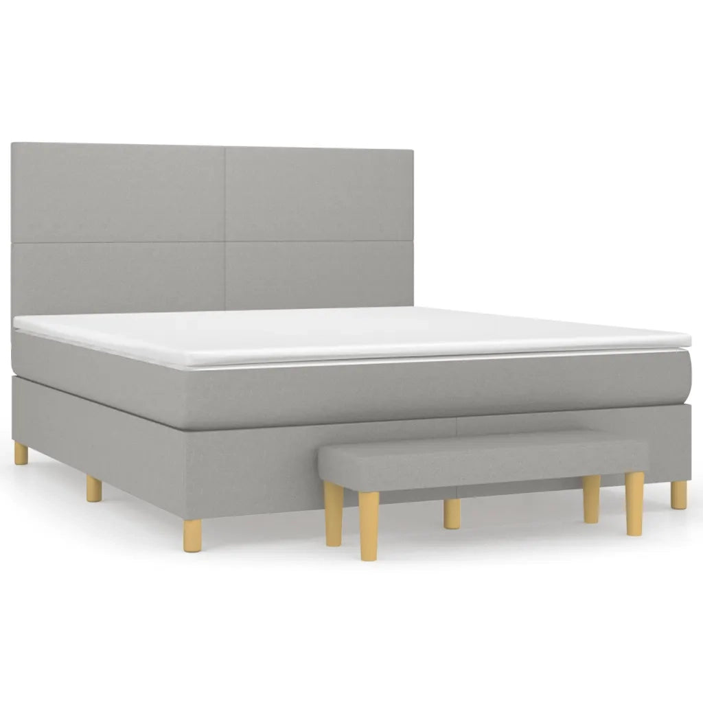Giroletto a Molle con Materasso Grigio Chiaro160x200 cm Tessuto cod mxl 64187
