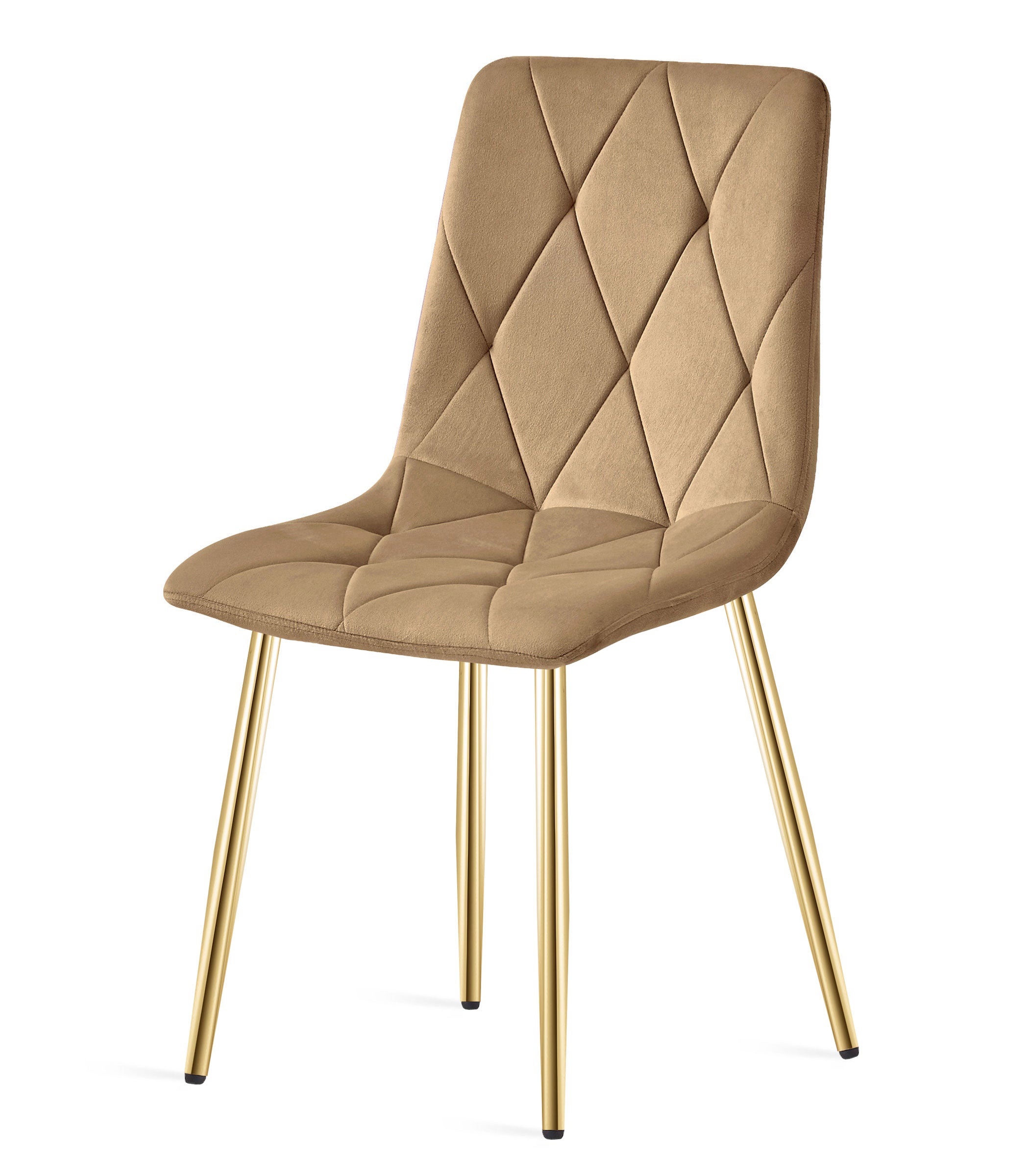 Sedia in velluto VALORA TYRA - Marrone con gambe dorate