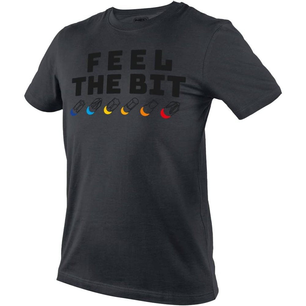 Topex 81-641-l t-shirt con stamp a feel the bit, taglia l