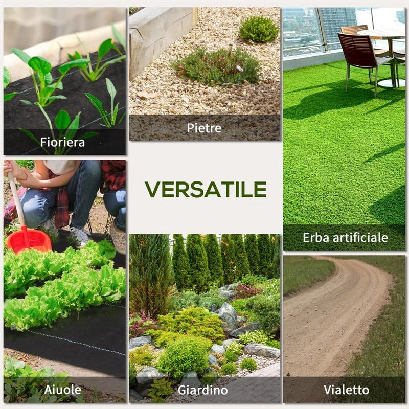 TELO PER PACCIAMATURA 2X25 M PER ORTO SERRA E GIARDINO DRENANTE E TRASPIRANTE NERO