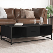 Tavolino Salotto Nero 100x57x35 cm in Truciolato e Metallo
