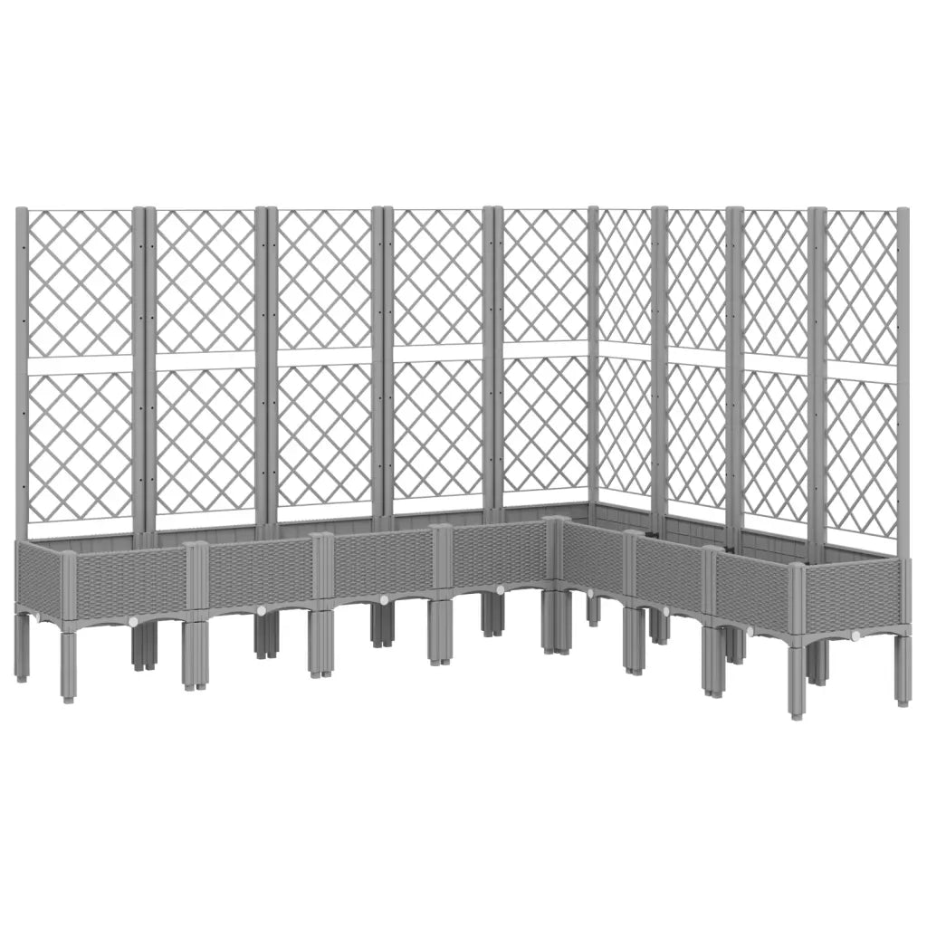 Fioriera Giardino con Traliccio Grigio Chiaro 200x160x142 cm PP 367942