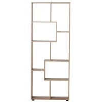 Libreria in Legno Design Moderno con 8 Ripiani, 70x24x178cm, Color Legno Naturale