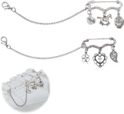 Accessori per scarpe in acciaio inossidabile da 4 pezzi - stili punk/gotico - catene di accessori per scarpe - hanger con stella/ cuore/ cavallo - 146 mm di lunghezza - accessori per scarpe da donna