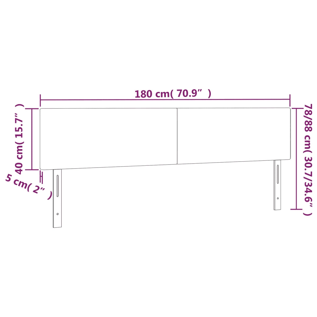 Testiera a LED-Testata con LED Crema 180x5x78/88 cm in Tessuto 156703