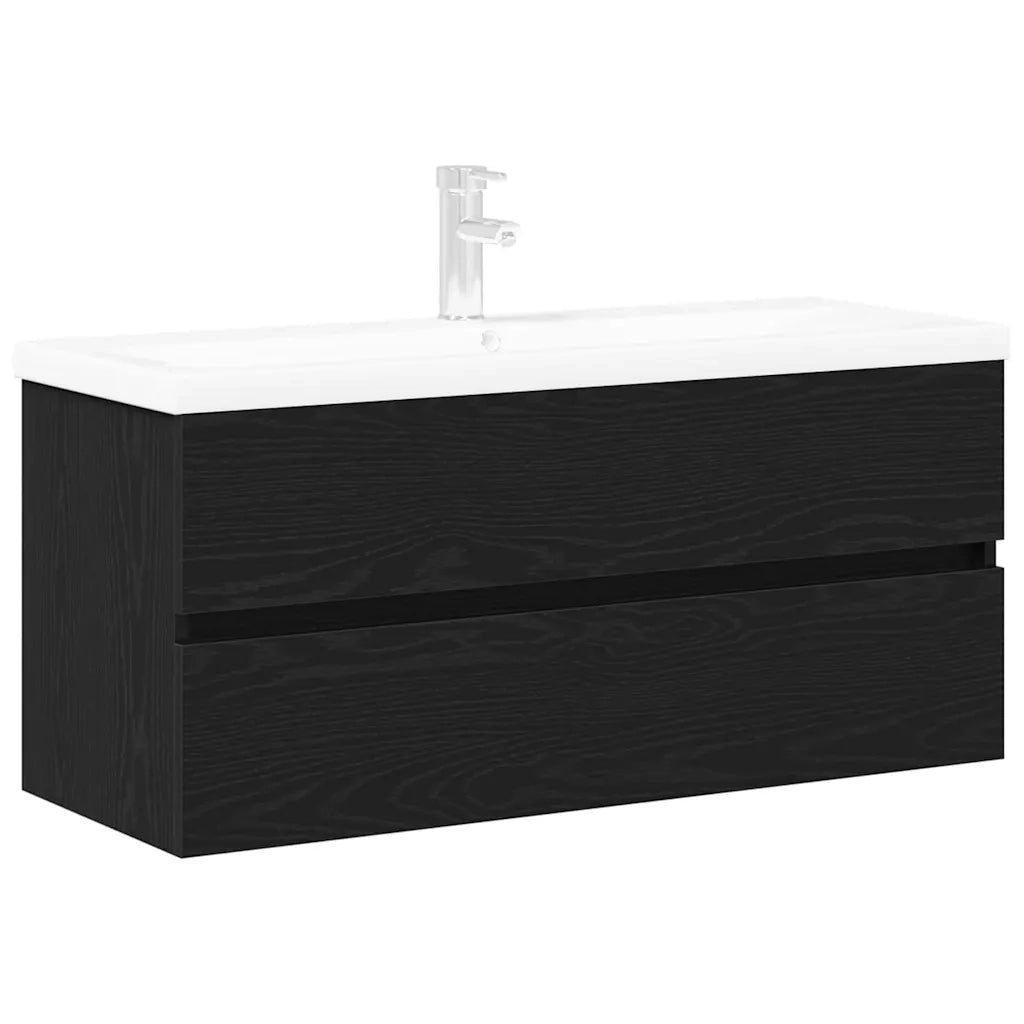 Armadio per Lavabo da Bagno Rovere Nero 100 x 39 x 62 cm 3333140