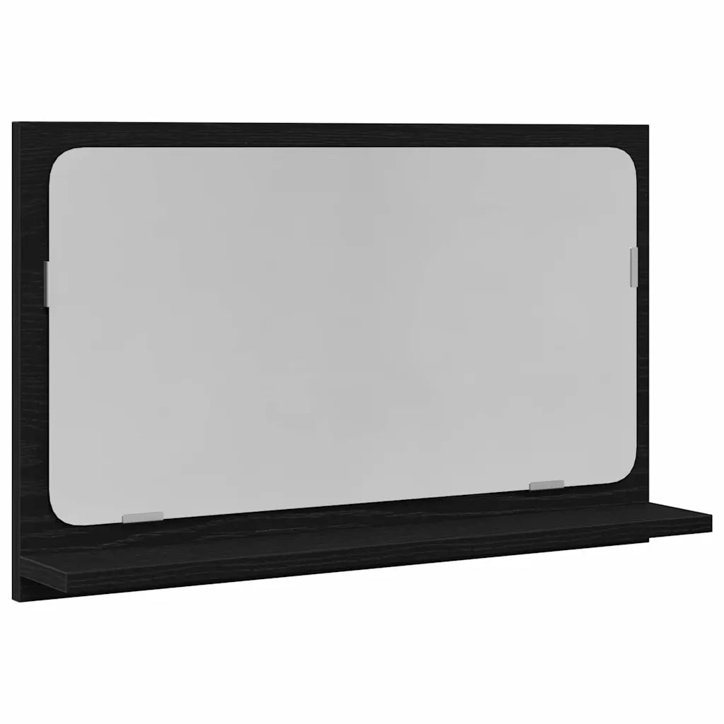 Mensola Specchio con lo scaffale Rovere Nero 60 x 10,5 x 37 cm CFW9065028