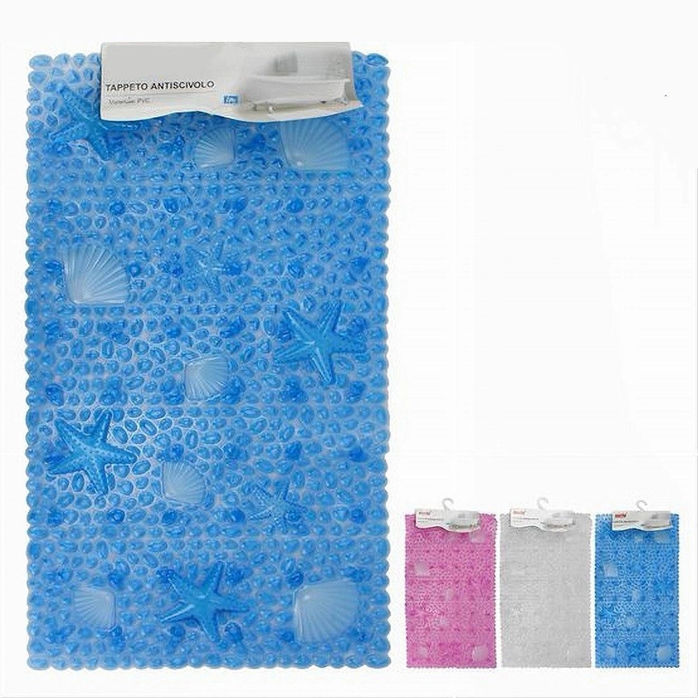 Trade Shop - Tappeto Tappetino Pvc Forme Marine Antiscivolo Vasca Bagno Doccia 67x36cm 59627 -