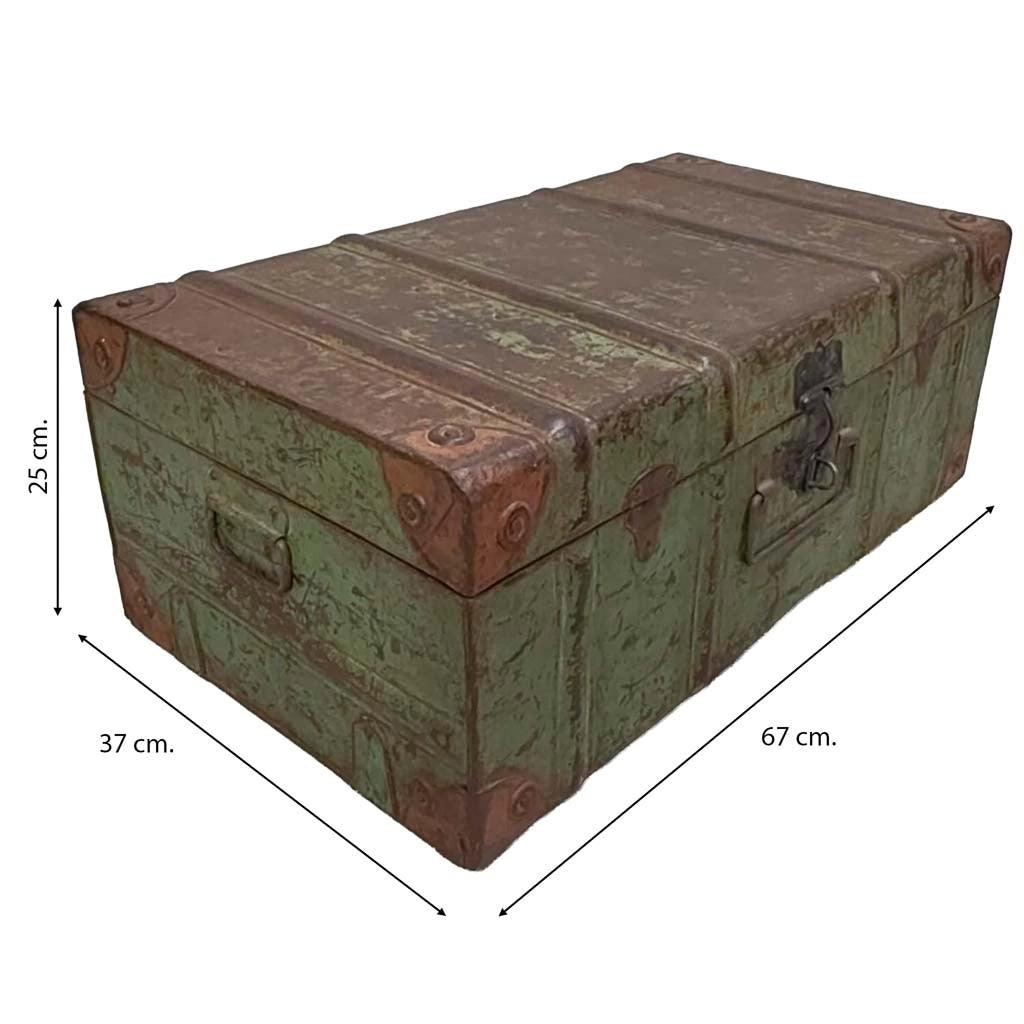 Valigia artigianale in metallo, 67x37x25h cm