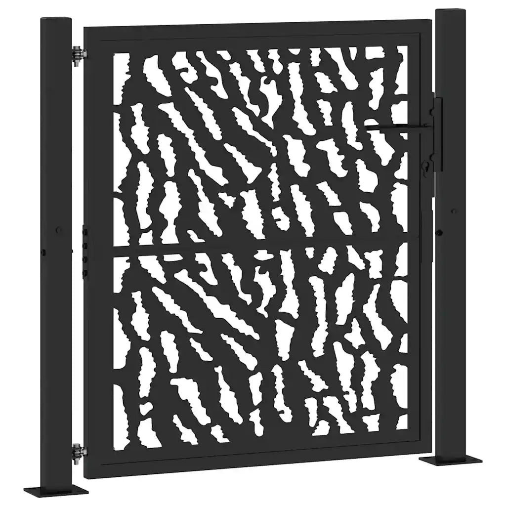 Cancello da giardino nero 100x100 cm in acciaio con design a traliccio 4100979