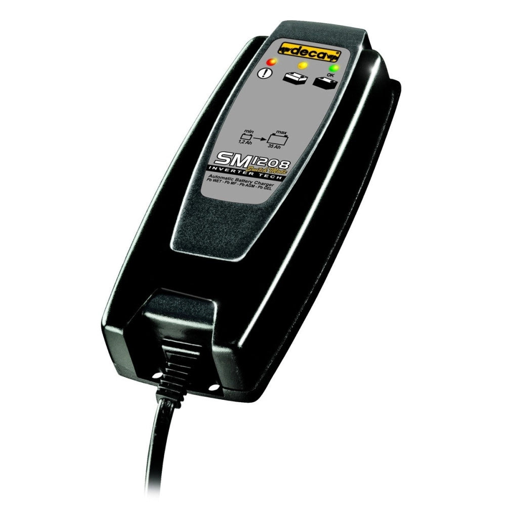 Trade Shop - Caricabatterie Automatico Deca 1.2ah A 35ah Sm1208 Inverter 12v Auto E Moto -