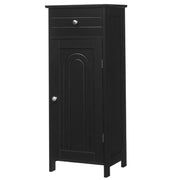 Mobiletto da bagno 35 x 30 x 88 cm pratico contenitore 2 ripiani regolabili stile contemporaneo MDF nero 20_0012762