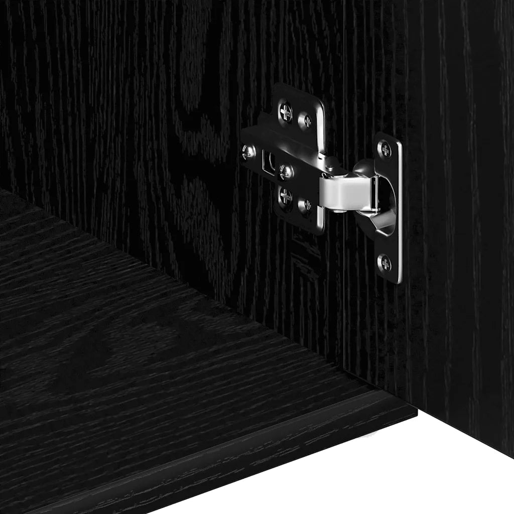 Credenza-Buffet-Armadio da cucina Rovere Nero 91x29,5x65 cm in Legno Multistrato