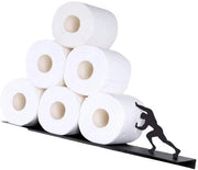 Supporto per rotoli di carta da cucina in metallo da appendere al muro, decorativo per rotoli di carta da cucina, asciugamani umidi, nero